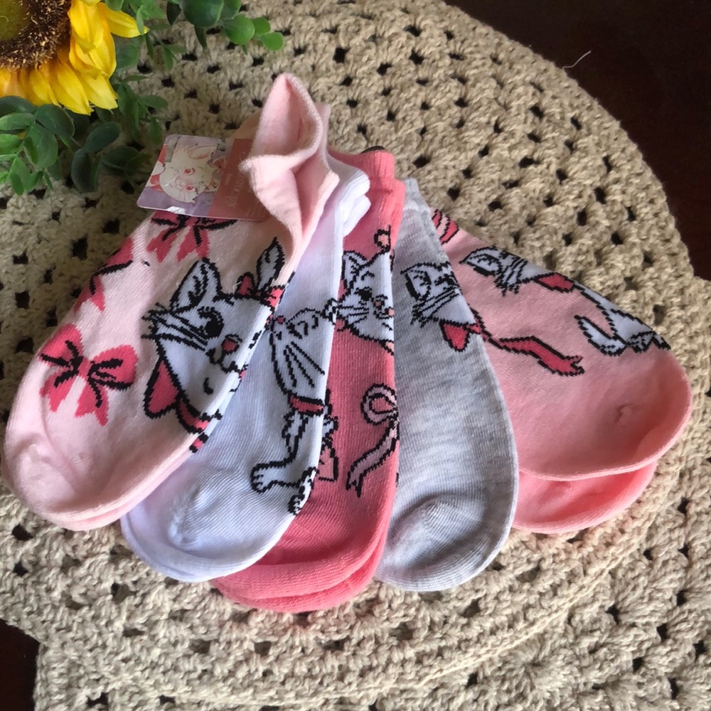 Disney Aristocats Sock Pack in Pink, White & Gray